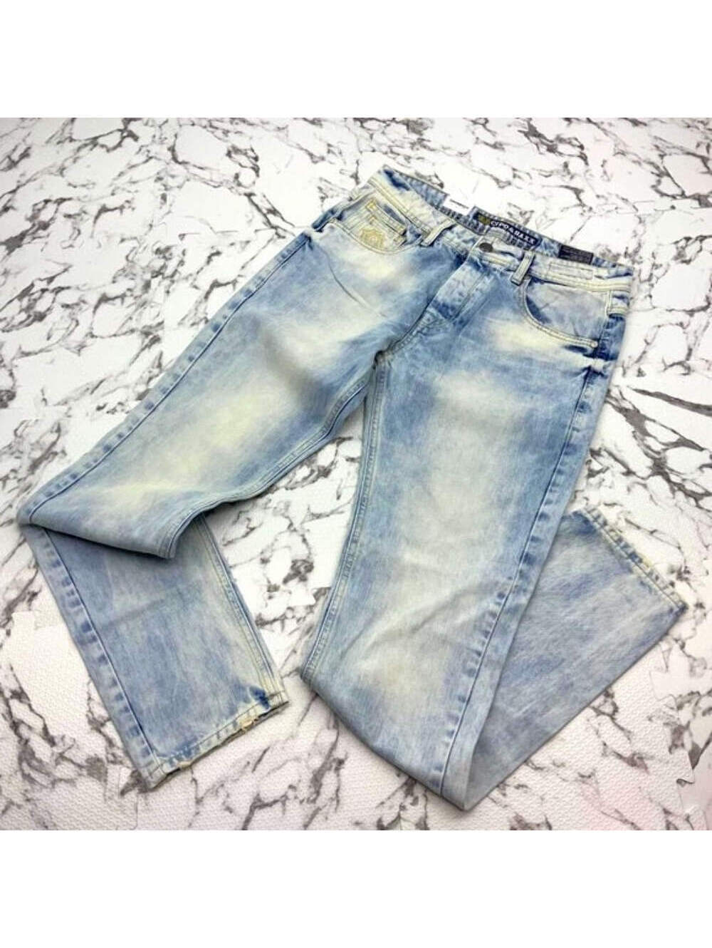 Men's Cipo & Baxx CD319X Bleached Sandblast Denim Pants NWT